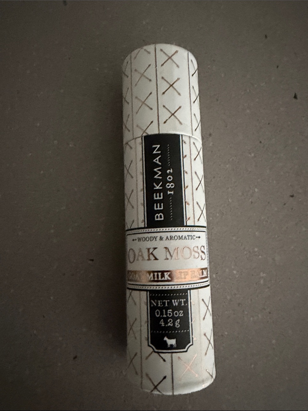 Beekman 1802 Oak Moss Goat Milk Lip Balm - White, Gold & Black